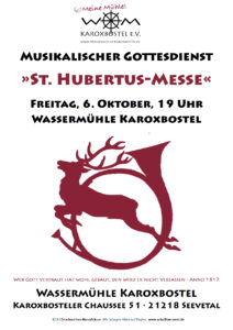 Mehr über den Artikel erfahren Musikalischer Gottesdienst – „St. Hubertusmesse“